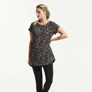 FIG 🆕clothing black hibiscus floral tunic dress/ top travel friendly small light